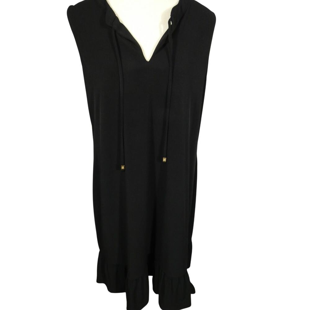 Michael Kors Women's XL Black Sleeveless V-Neck Casual Dress Beachy Vacation